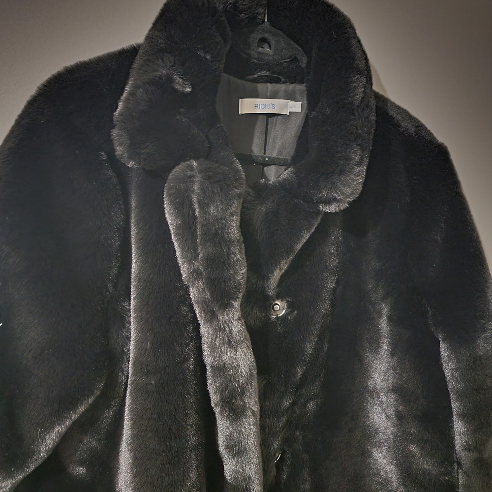 "Fur" coat.  XL black